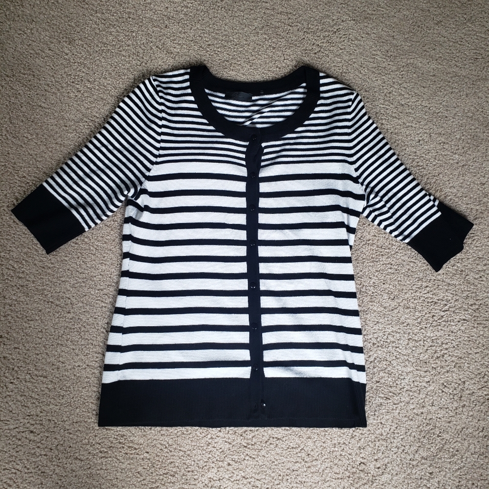Black and white Cyrus striped cardigan. - Picture 3 of 6